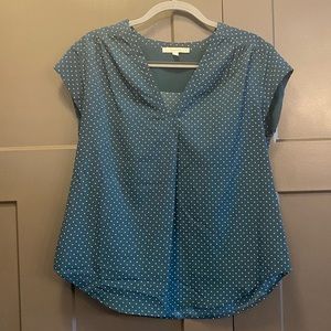 Green polka dots blouse